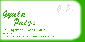 gyula paizs business card